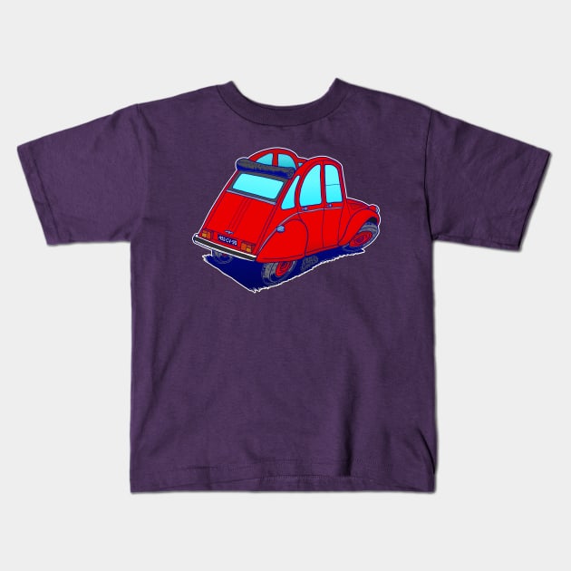 Iconic Citroen 2CV just the car Kids T-Shirt by Andres7B9